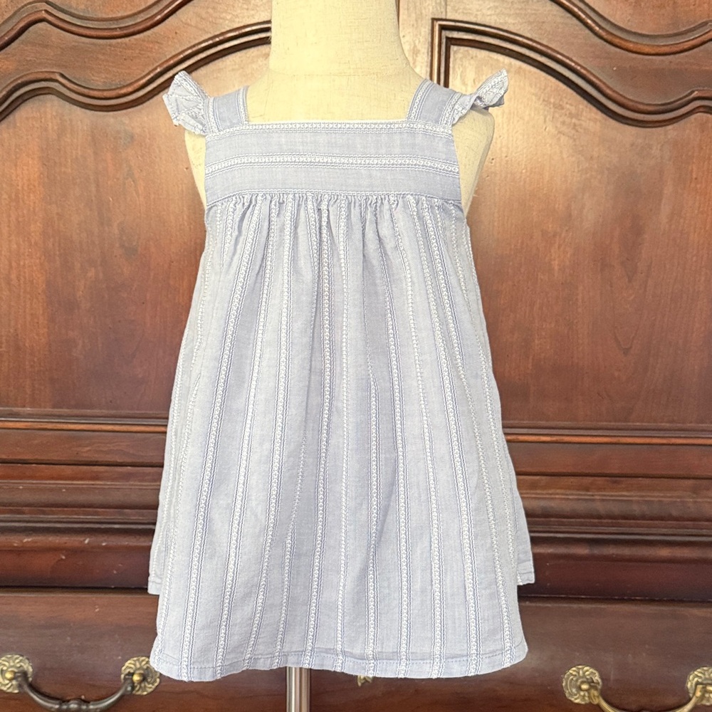 Blue Stripe Baby Girl Top & Bloomers Set 18M | Classic Ruffle Boutique Outfit